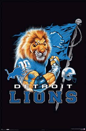 Detroit Lions NFL Team Logo Sports Football Poster