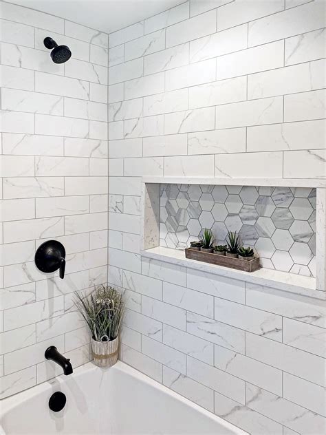 white bathroom shower tile ideas - Classie Gilson