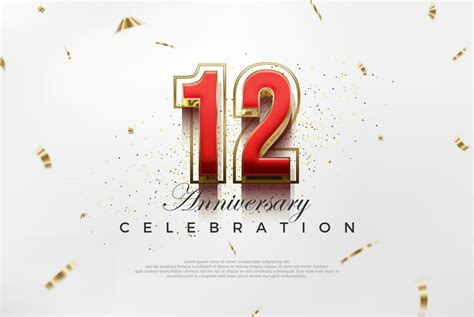 Modern vector 12th anniversary design. with modern luxury design ...