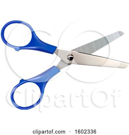 Clipart of a 3d Pair of Blue Handled Scissors - Royalty Free Vector ...