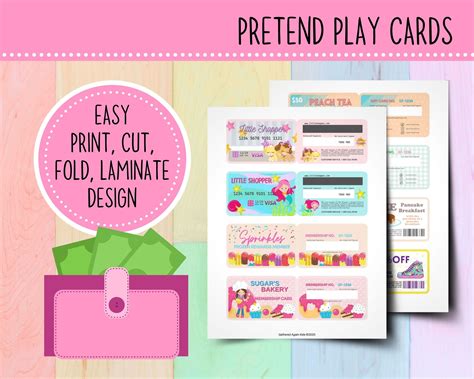 Pretend Play Cards for Kids Fake Credit Cards for Kids | Etsy