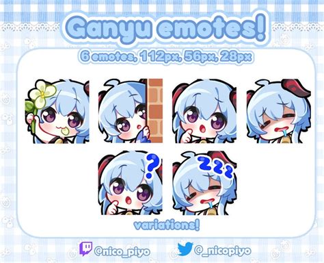 Genshin Impact Ganyu Emotes for Twitch, Youtube and Discord - Etsy