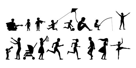 silhouette design of people activity 7457862 Vector Art at Vecteezy