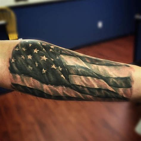 Black American Flag Tattoo : Black & White US Flag Tattoo | Veteran Ink ...