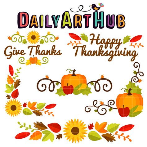 Thanksgiving Corners & Borders Clip Art Set – Daily Art Hub // Graphics ...