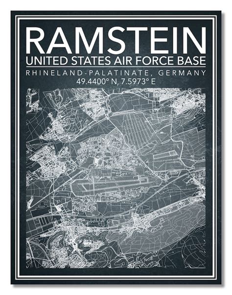 Wall Art Map of Ramstein Air Base Rhineland-palatinate - Etsy