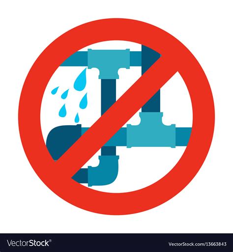 No water leak pipe icon sign Royalty Free Vector Image