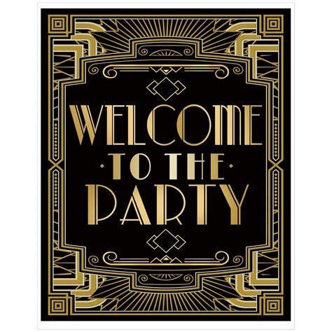 Roaring 20s Art Deco Poster|Welcome to Party|16x12inch A3 | Art deco ...