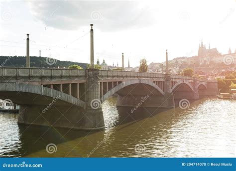 Bridge on Vltava River at Prague Editorial Image - Image of landmark ...