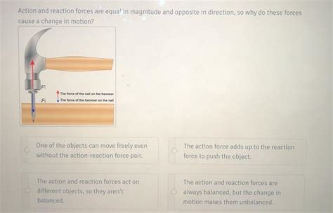 Solved Action and reaction forces are equal in magnitude and | Chegg.com