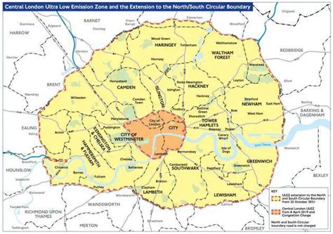 ULEZ 2022 Map - The Ultra Low Emission Zone Map in London