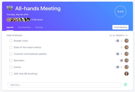 All-hands Meeting Agenda Template | Hypercontext