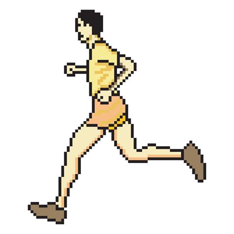 Man runner running with pixel art. 12975168 Vector Art at Vecteezy