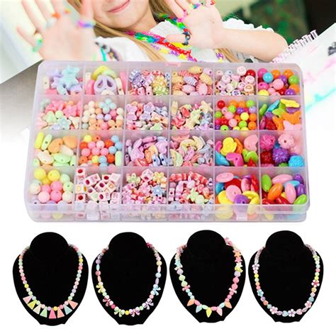 MUTOCAR Bead Kids Set for Jewelery Making Craft Beads Kits 24 Different ...