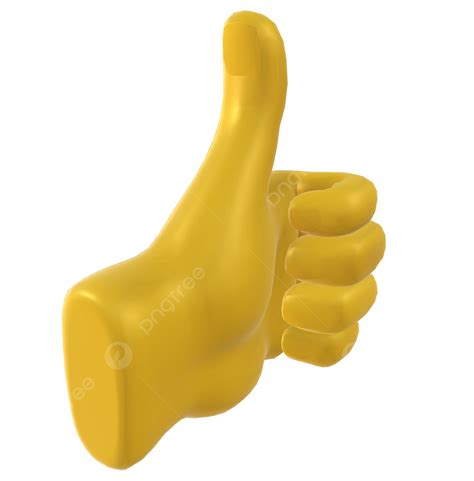 Redes Sociales 3d Renderizado Amarillo Pulgar Hacia Arriba Como Icono ...