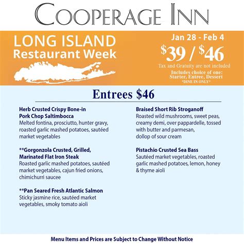 Cooperage Inn - Restaurant Week Starts Today! STARTERS...