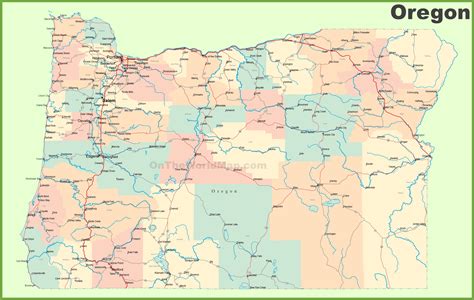 Printable Oregon Map With Cities