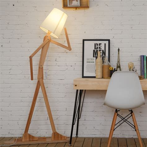 HROOME Modern Contemporary Decorative Wooden Floor Lamp Light with Fold ...