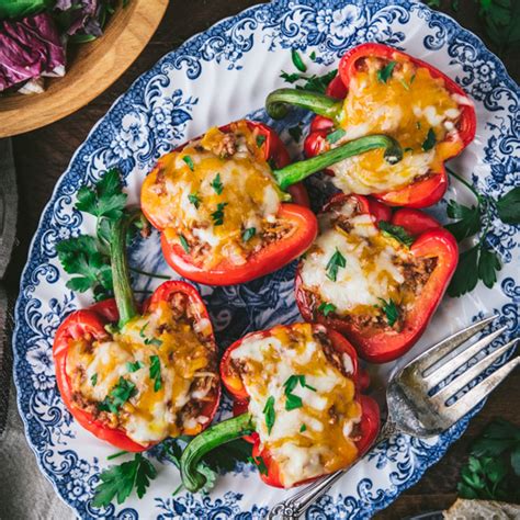 Stuffed Peppers with Rice - The Seasoned Mom