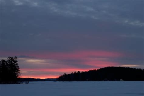 Free picture: winter sunset, dawn, lake, ice, winter, sunset, clouds, trees