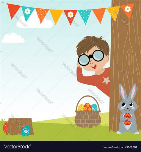 Easter egg hunt Royalty Free Vector Image - VectorStock