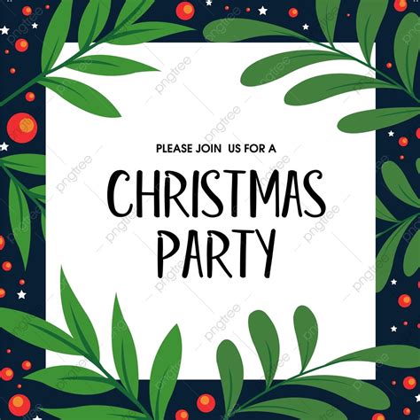 Christmas Party Invitation Vector Art PNG, Christmas Party Invitation ...