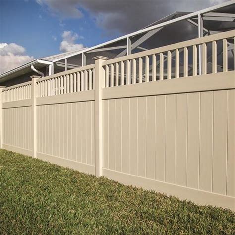 Freedom Portsmouth 6-ft H x 8-ft W Sand Vinyl Fence Panel in the Vinyl ...