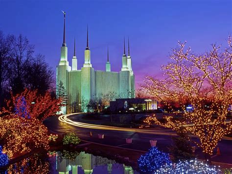 Christmas lights at Washington D.C. Mormon Temple | Smithsonian Photo ...