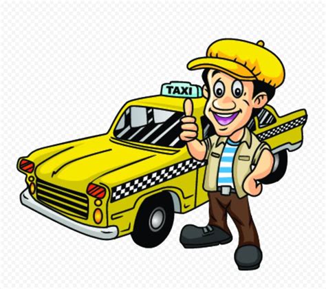 Cartoon Clipart Taxi Driver Transparent Background | Citypng