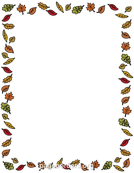 Fall Leaves Border: Clip Art, Page Border, and Vector Graphics