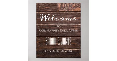 Happily Ever After Rustic Wedding Welcome Sign | Zazzle