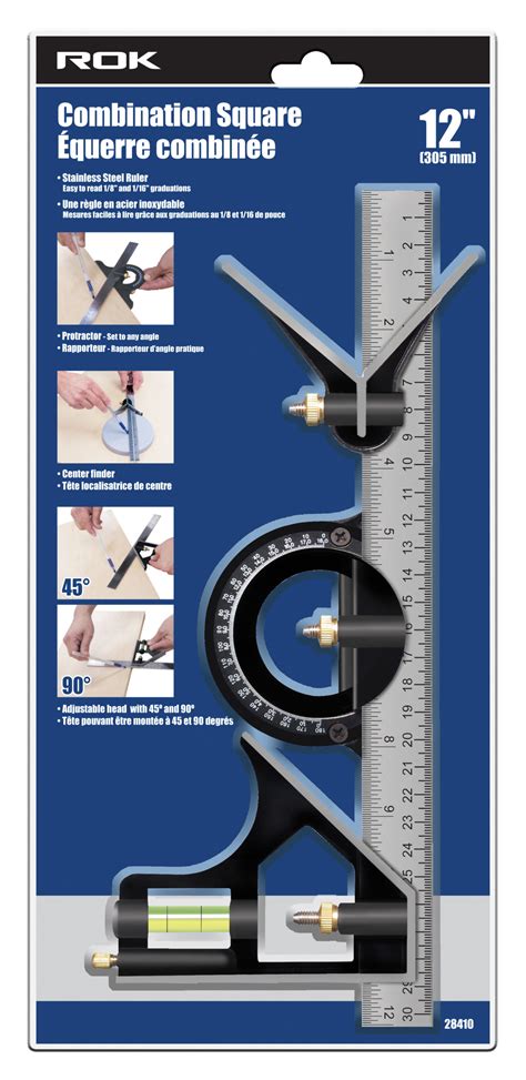 12″ Combination Square with Protractor – ROK