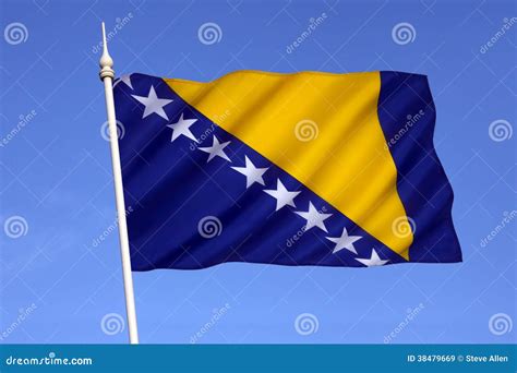 Flag of Bosnia and Herzegovina - Europe Stock Image - Image of standard ...