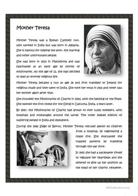 Mother teresa biography – Artofit