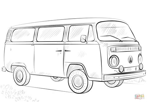 V W bus | Van drawing, Drawing tutorial, Bus drawing