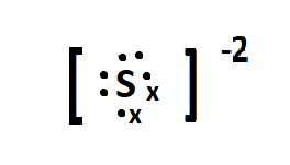 What is the correct Lewis dot structure for $ {S^{2 - }} $ ion?