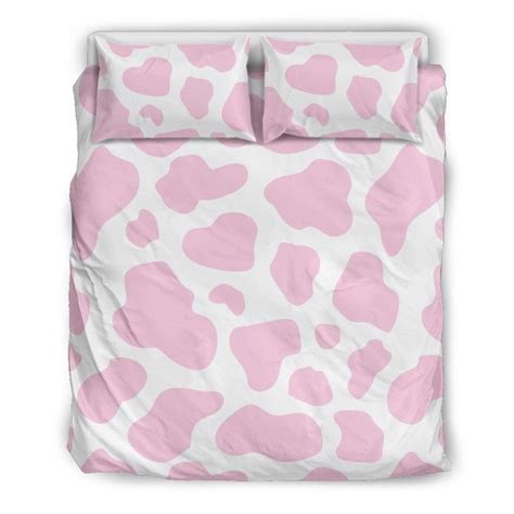 Pink Cow Pattern Print Duvet Cover Bedding Set Bed Covers Bedding