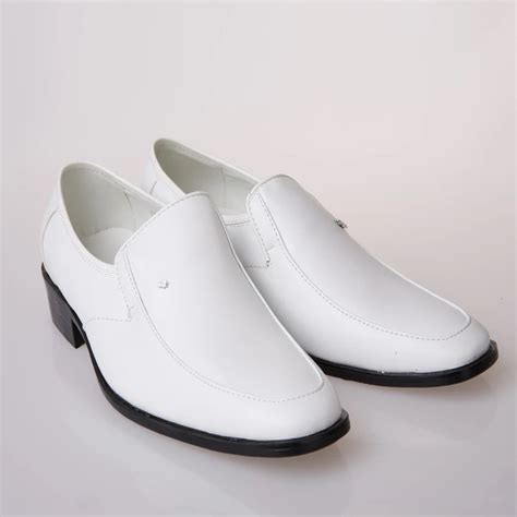 2015 fashion pure white leather shoes for men simple performance shoes ...