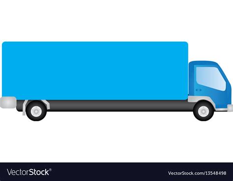 Blue trucks trailer icon Royalty Free Vector Image