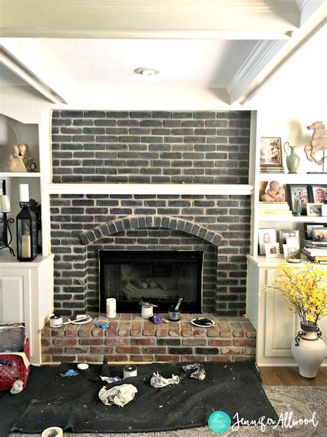 Black Painted Brick Fireplace Images