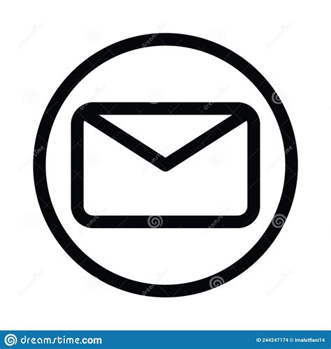 Email Icon with Isolated Circle Shape Stock Vector - Illustration of ...