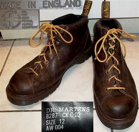 Dr Doc Martens Work Boots Model 8287 Dark Brown Grizzly Leather Airwalk ...