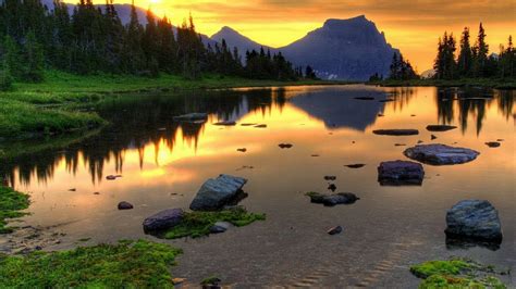 Mountain Lake Sunset Wallpapers - Top Free Mountain Lake Sunset ...