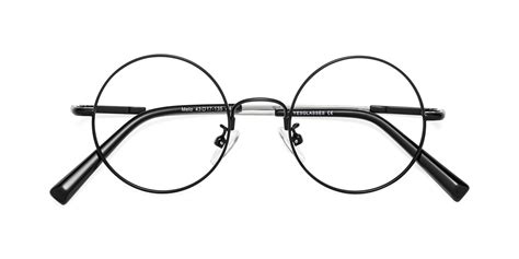 Black Narrow Flexible Round Eyeglasses - Melo