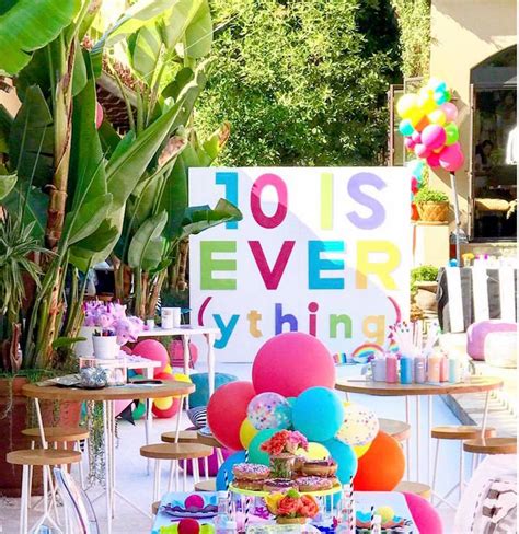 Kara's Party Ideas Colorful Modern 10th Birthday Party | Kara's Party Ideas