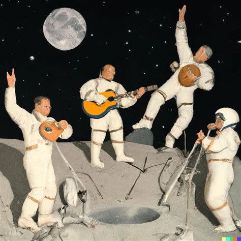 Apollo 15 crew jamming on the moon : r/dalle2