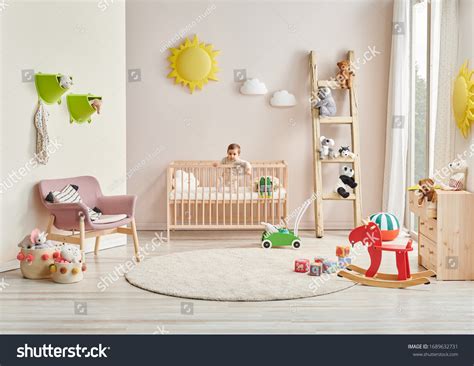 Modern Baby Room Wooden Detail Cradle Stock Photo 1689632731 | Shutterstock