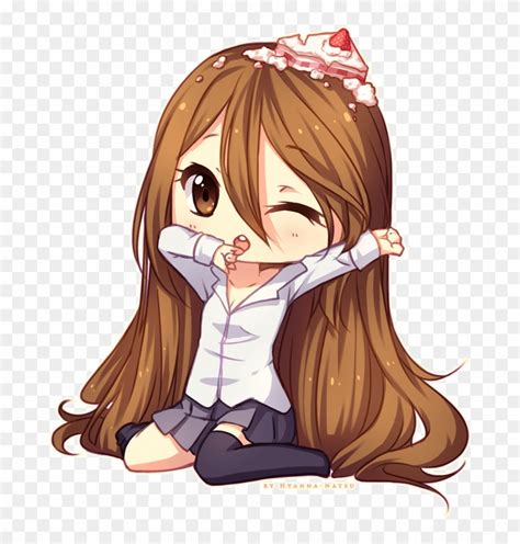 Cute Chibi Anime Girl With Brown Hair