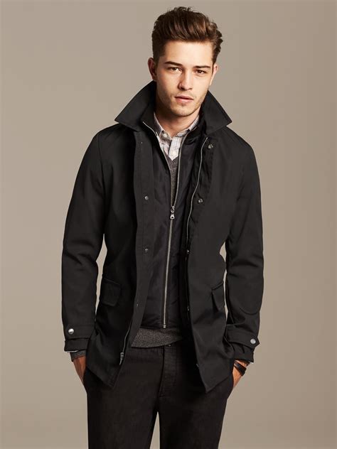 Banana Republic Black Mac Jacket in Black for Men | Lyst