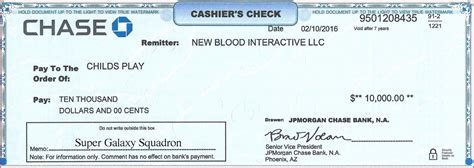 Printable Blank Cashiers Check